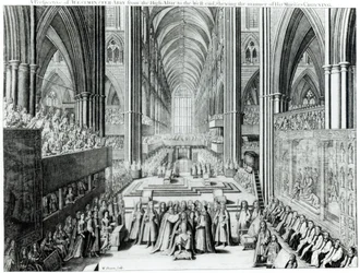 Die Krönung König Jakobs II. (1633-1701), ca. 1685